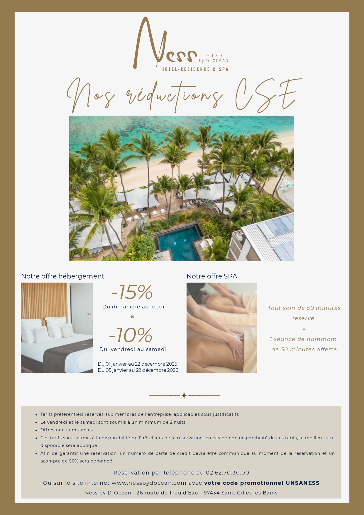 Offre Cse Unsa – Le Ness By D’ocean Hôtel & Spa